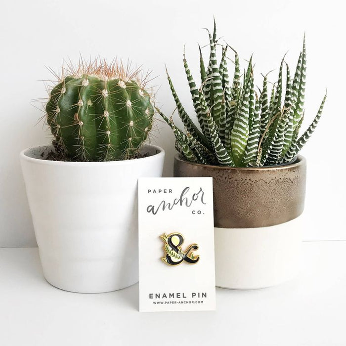 Leafy Ampersand Lapel Pin